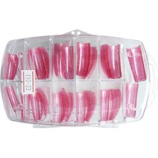 Glitter Pink Barevné nehtové tipy č.23 Lamour 110ks